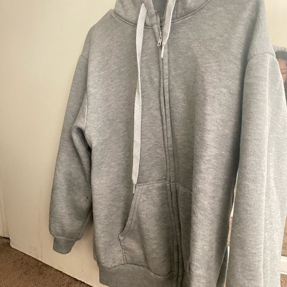 grey zip up